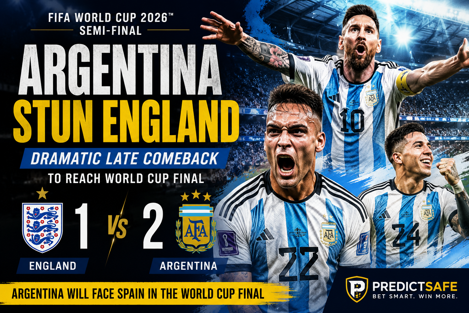 Argentina Stun England with Dramatic Late Comeback to Reach 2026 FIFA World Cup Final